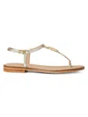 Bruno Magli Women's Jenna T-strap Flat Sandals In Gold