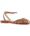 Bruno Magli Marta Ankle Strap Sandal In Cognac Suede