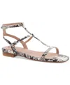 Bruno Magli Maya Strappy Sandal In Black,white Snake