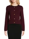 Bruno Magli Women's Merino Button Jacket In Burgundy