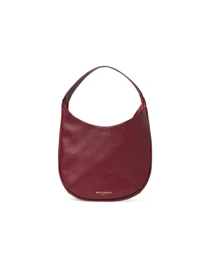 Bruno Magli Women's Mini Celeste Logo Leather Hobo Bag In Wine