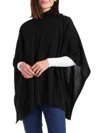 Bruno Magli Women's Mock Neck Wool Blend Knit Poncho In Black