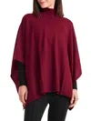 Bruno Magli Double Funnel Neck Wool & Cashmere-blend Poncho In Burgundy