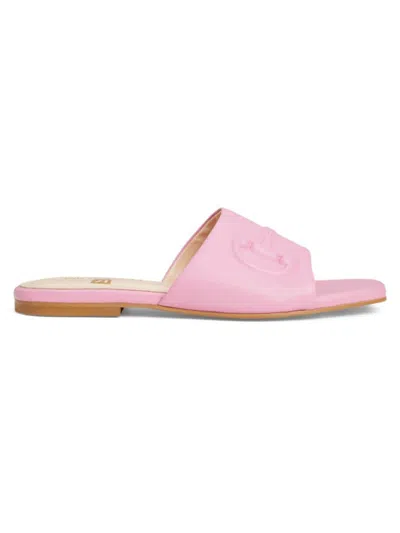 Bruno Magli Women's Nila Embossed Leather Bit Flat Sandals In Pink