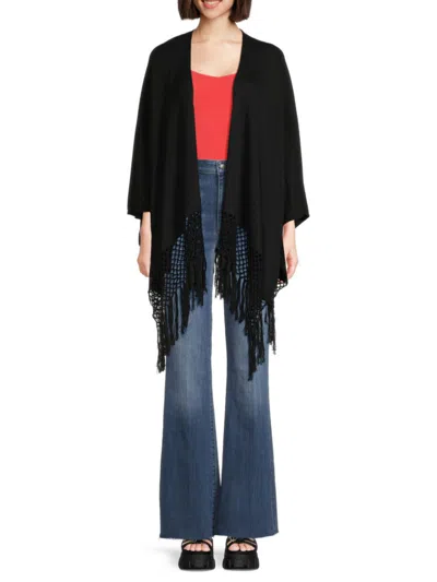 Bruno Magli Women's Tassel Cashmere Blend Ruana In Black