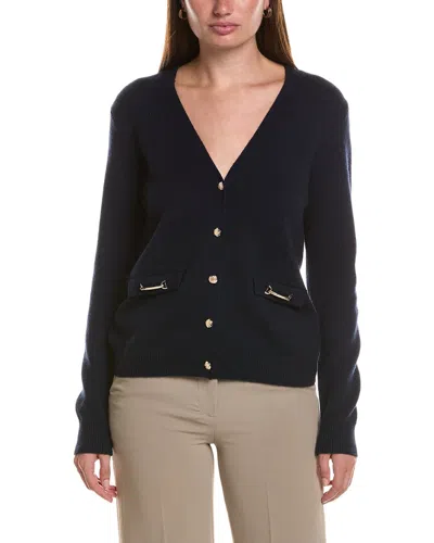 Bruno Magli Wool & Cashmere-blend V-neck Cardigan In Blue