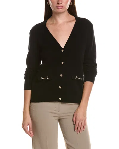 Bruno Magli Wool & Cashmere-blend V-neck Cardigan In Black