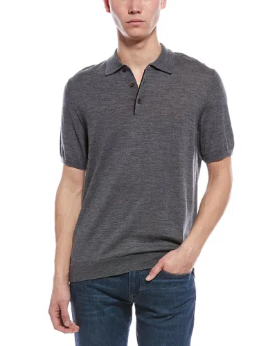 Bruno Magli Wool Polo Sweater In Gray