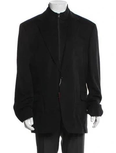 Pre-owned Bruno Magli Wool Utility Jacket W/ Tags In Blue