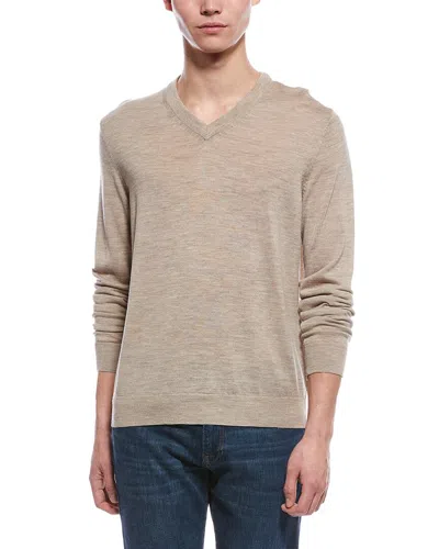 Bruno Magli Wool V-neck Sweater In Brown