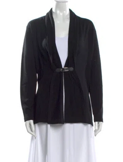 Pre-owned Bruno Magli Wool V-neck Sweater In Black