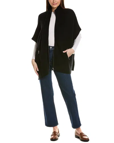 Bruno Magli Zip Front Wool & Cashmere-blend Poncho, Black