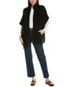 Bruno Magli Zip Front Wool & Cashmere-blend Poncho In Black