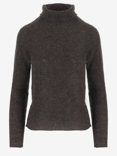 Bruno Manetti Alpaca And Wool Blend Sweater In Brown