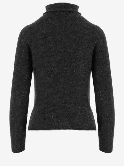 Bruno Manetti Alpaca And Wool Blend Turtleneck Sweater In Black