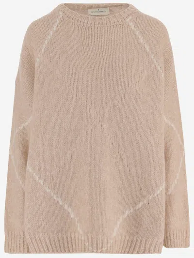 Bruno Manetti Alpaca-blend Diamond Jacquard Sweater In Transparent