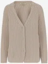 Bruno Manetti Long-sleeved Knitted Cardigan In Neutral
