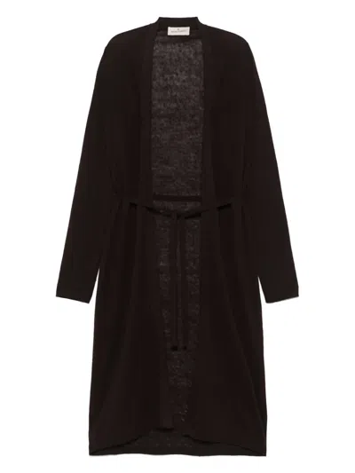 Bruno Manetti Belted Cardigan In 黑色