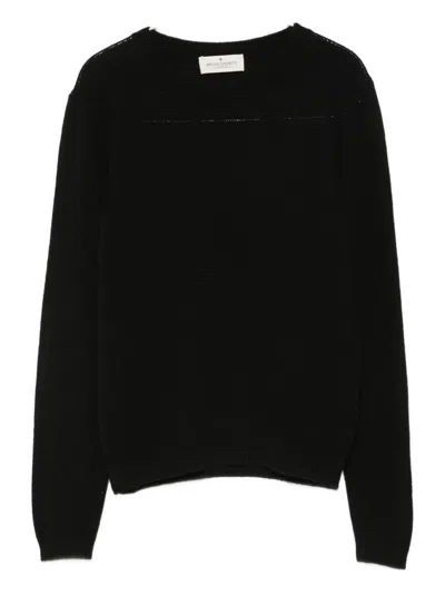 BRUNO MANETTI BRUNO MANETTI BLACK CASHMERE AND WOOL SWEATER