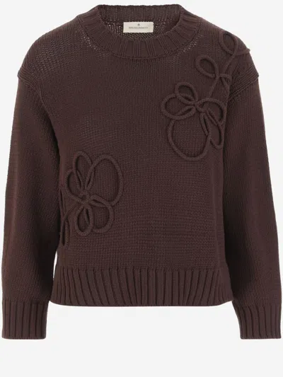 Bruno Manetti Brown Embroidered Pullover