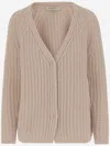 Bruno Manetti Long-sleeved Knitted Cardigan In Beige