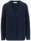 Bruno Manetti V-neck Cashmere Cardigan In Blue