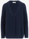 Bruno Manetti V-neck Cashmere Cardigan In Blue