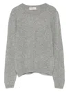 Bruno Manetti Grey Cashmere Wool Crew Neck Sweater In Gray