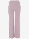 Bruno Manetti Regular Fit Cashmere Pants With Elasticized Waist In Purple