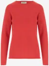 Bruno Manetti Red Cashmere Pullover With Crew Neck And Long Sleeves