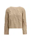 Bruno Manetti Cable-knit Crew-neck Sweater In Black