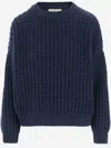 Bruno Manetti Chunky Knit Sweater In Blue