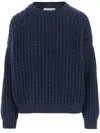 Bruno Manetti Chunky Knit Sweater In Blue