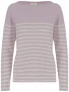 Bruno Manetti Cashmere Sweater With All-over Striped Pattern In Purple