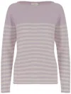 Bruno Manetti Cashmere Sweater With All-over Striped Pattern In Purple