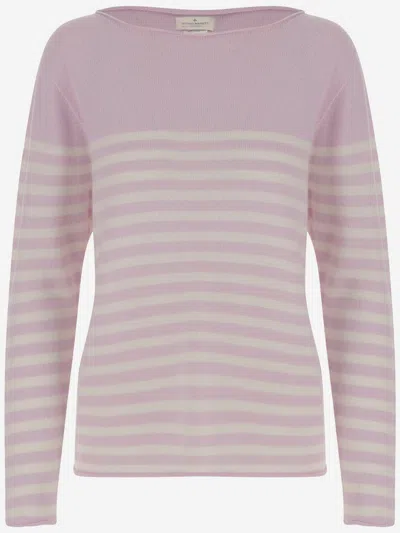 BRUNO MANETTI CASHMERE SWEATER WITH STRIPED PATTERN