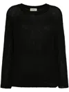 Bruno Manetti Chunky-knit Crew-neck Jumper In Black
