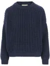 Bruno Manetti Chunky Knit Sweater In Blue