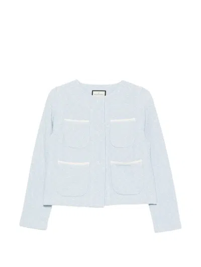 Bruno Manetti Contrast-trim Patch-pocket Jacket In Blue