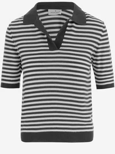 Bruno Manetti Cotton Blend Polo Shirt In Black