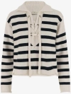 BRUNO MANETTI COTTON BLEND SWEATER WITH STRIPED PATTERN