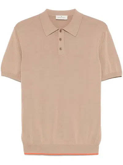 Bruno Manetti Cotton Polo Shirt In Neutrals