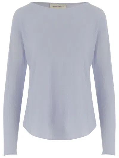Bruno Manetti Crew Neck Linen And Cotton Blend Sweater In Multi