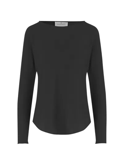 Bruno Manetti Crew-neck Long-sleeved T-shirt In Black