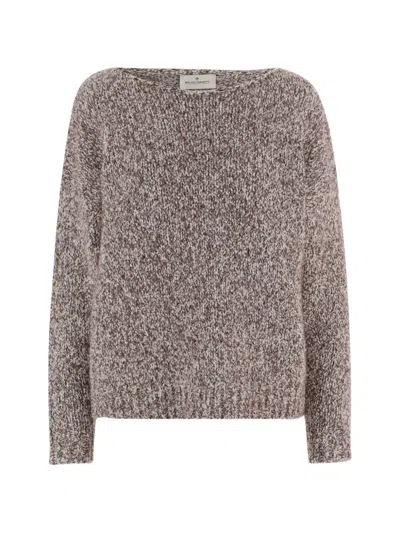 Bruno Manetti Brown Textured Virgin Wool-blend Crew Neck Sweater