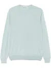 Bruno Manetti Fein Gestrickter Pullover In Blau