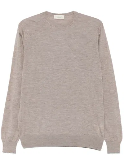 Bruno Manetti Fine-knit Sweater In Brown