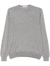 Bruno Manetti Fine-knit Sweater In Grey