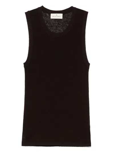 Bruno Manetti Fine-ribbed Top In Brown
