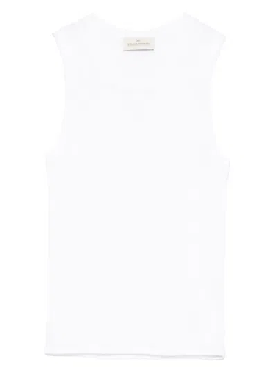 Bruno Manetti Fine-ribbed Top In White